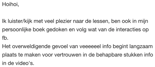 Klantbericht 006, over de persoonlijke handleiding