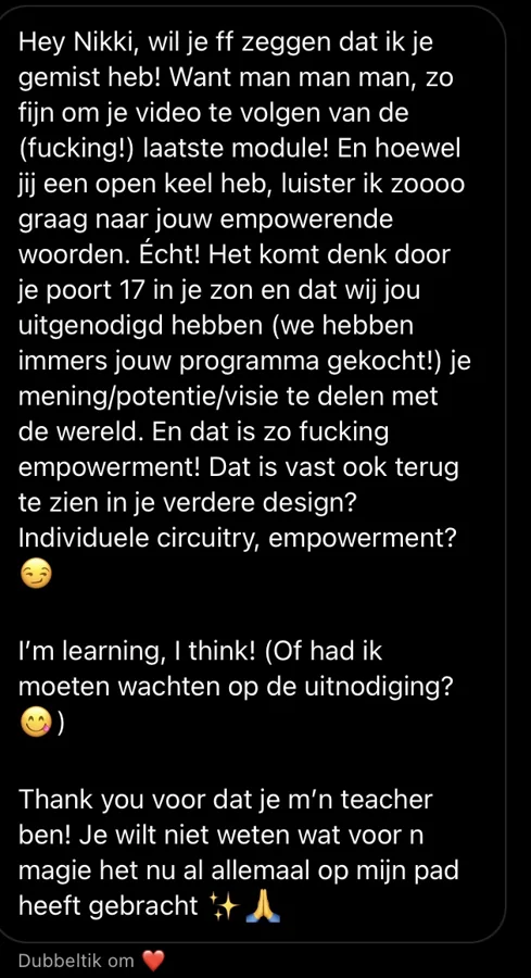 Klantbericht 014, reacties op lessen en trainingen