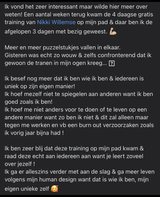 Klantbericht 025, reacties op lessen en trainingen