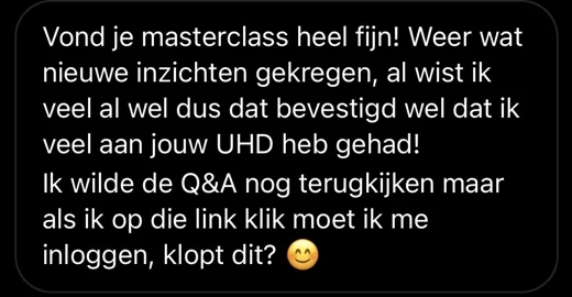 Klantbericht 035, reacties op lessen en trainingen