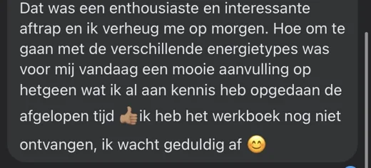 Klantbericht 052, reacties op lessen en trainingen