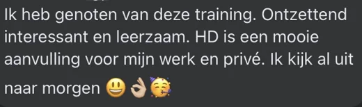 Klantbericht 053, reacties op lessen en trainingen