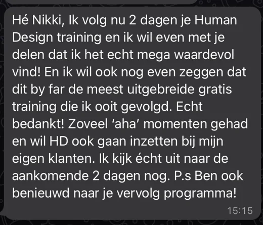 Klantbericht 062, reacties op lessen en trainingen