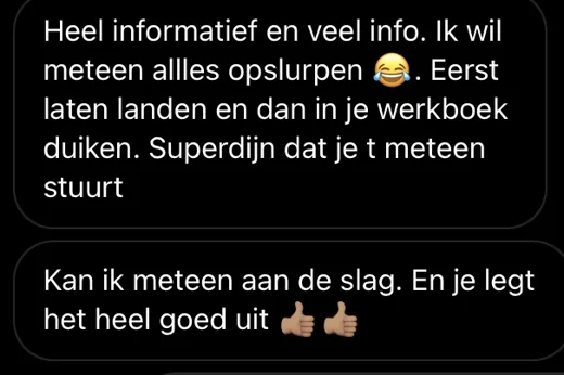 Klantbericht 063, reacties op lessen en trainingen