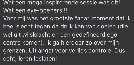 Klantbericht 084, reacties op lessen en trainingen