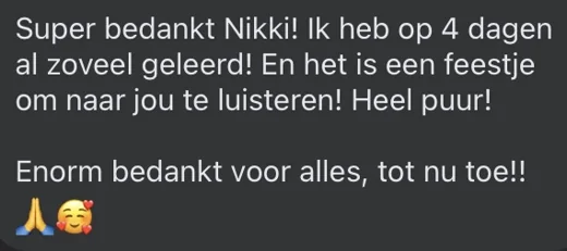 Klantbericht 098, reacties op lessen en trainingen