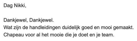 Klantbericht 134, over de persoonlijke handleiding