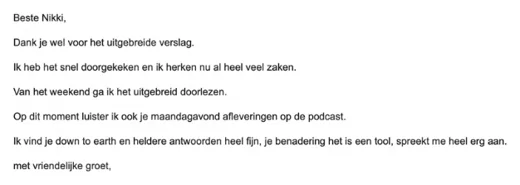 Klantbericht 138, over de persoonlijke handleiding