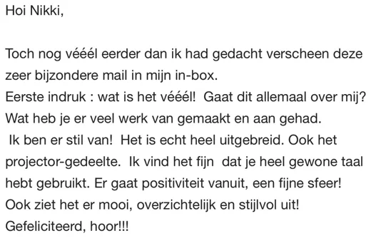 Klantbericht 156, over de persoonlijke handleiding