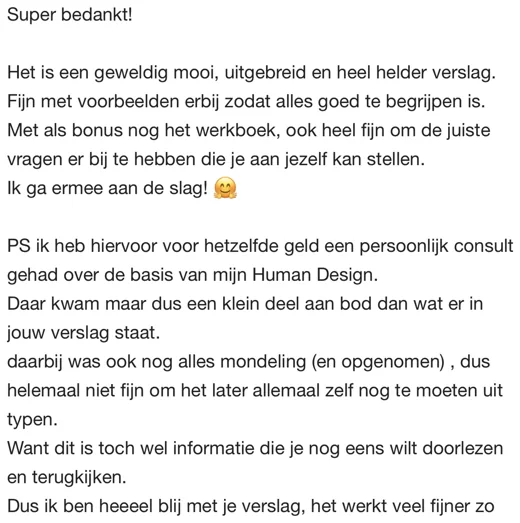 Klantbericht 158, over de persoonlijke handleiding